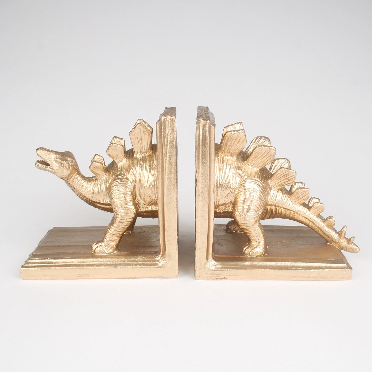 Antique Gold Stegosaurus Bookends