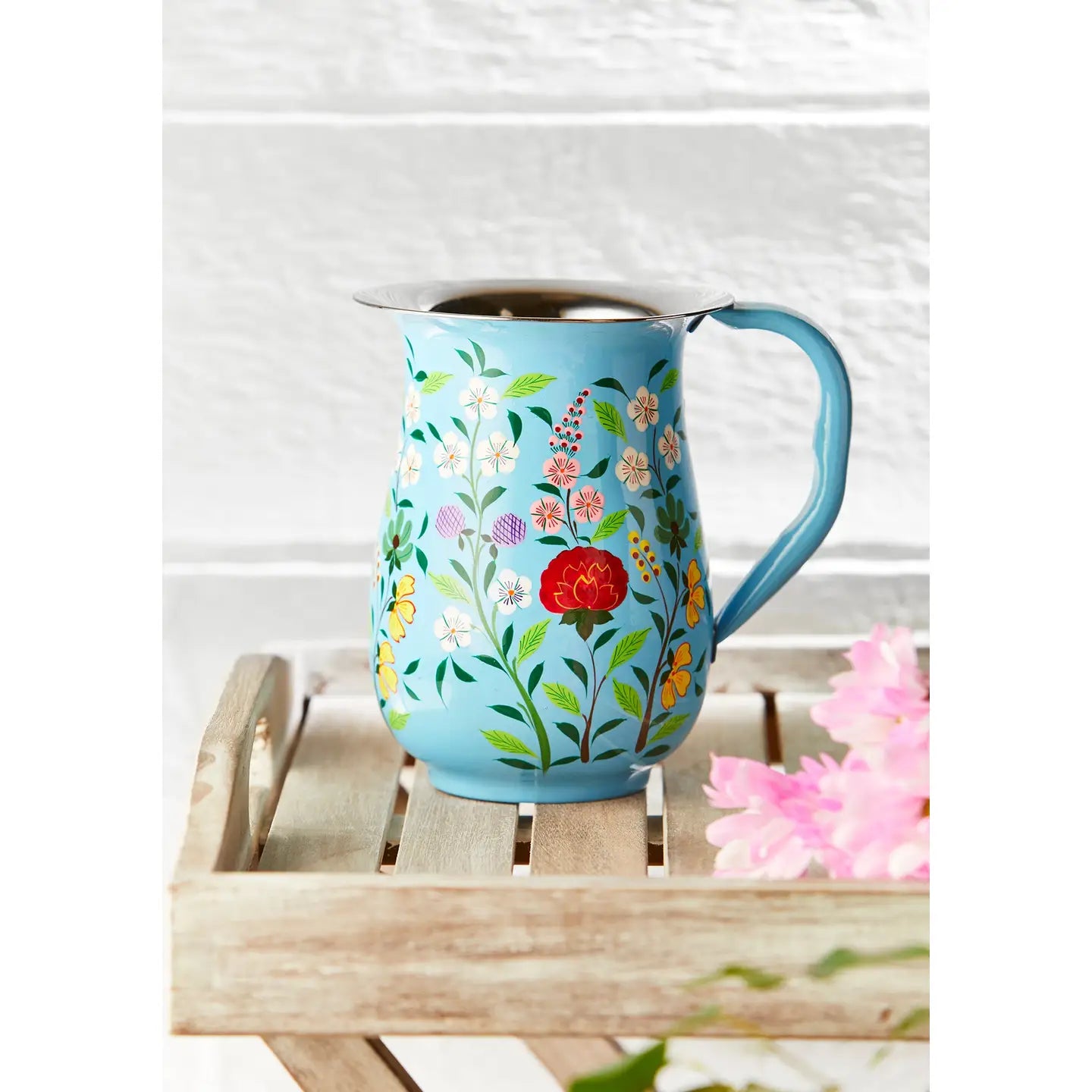 Sabiha Hand Painted Enamel Jug