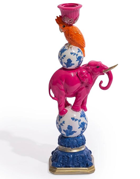 Elephant & Cockatoo Candle Holder