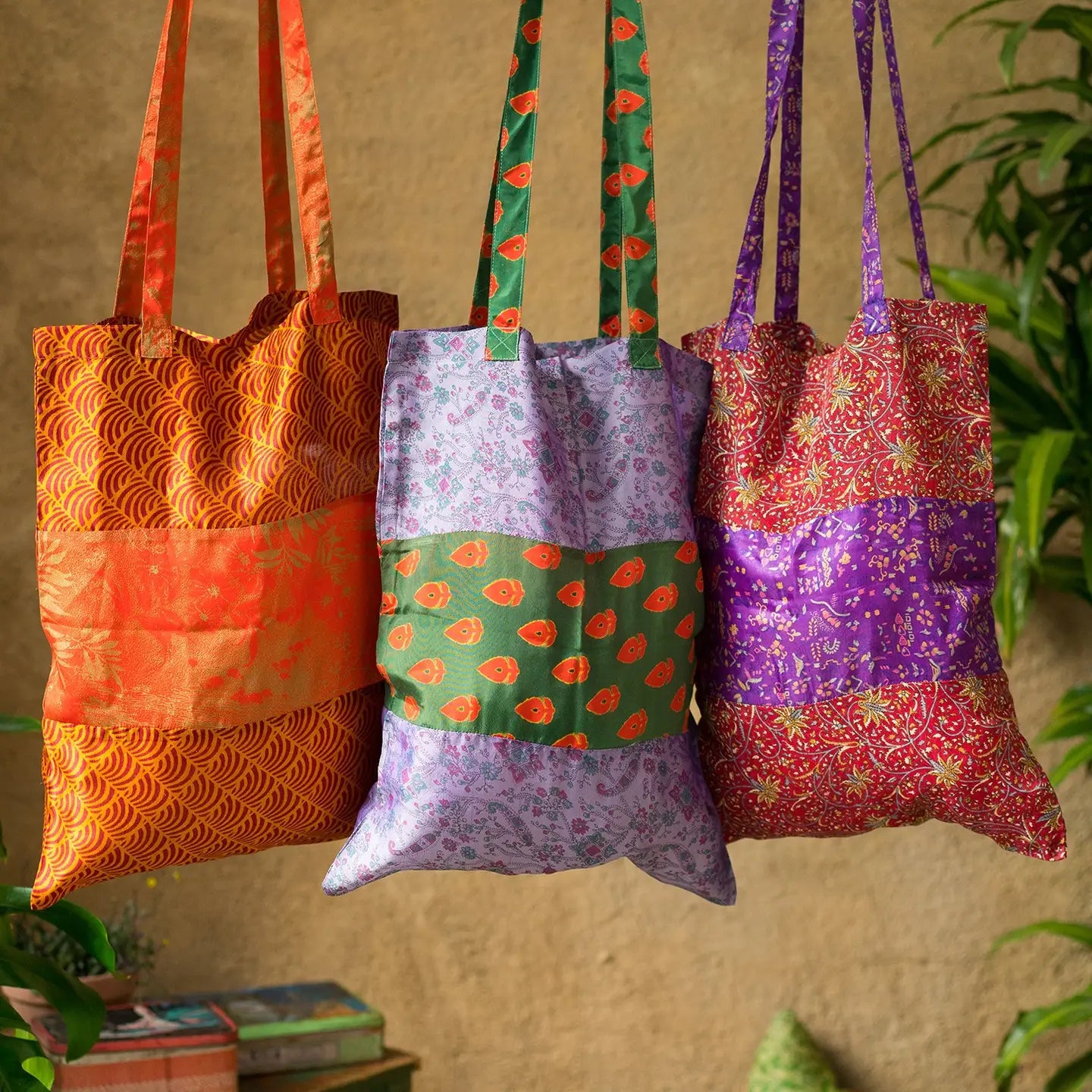 Recycled Sari Fabric Tote Bag