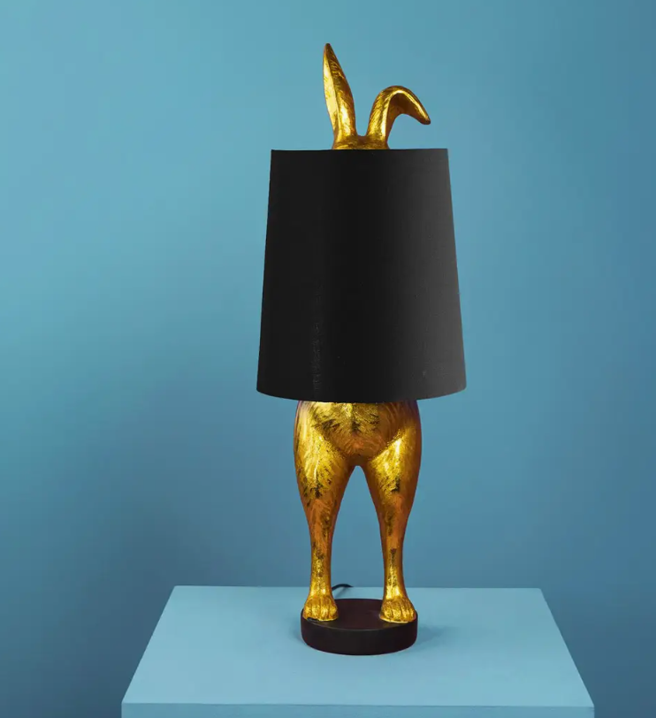 Table Lamp Hiding Bunny