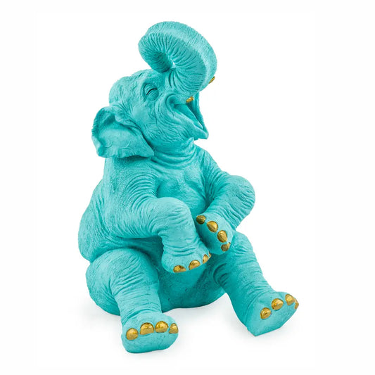 Pale Blue with Gold Details Laughing Elephant