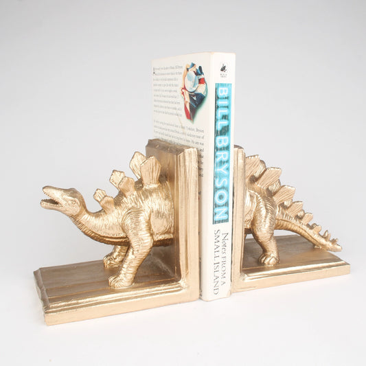 Antique Gold Stegosaurus Bookends