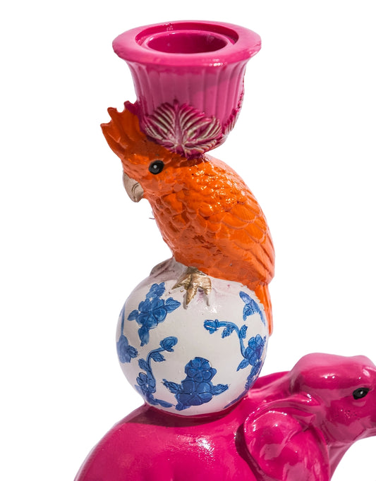 Elephant & Cockatoo Candle Holder