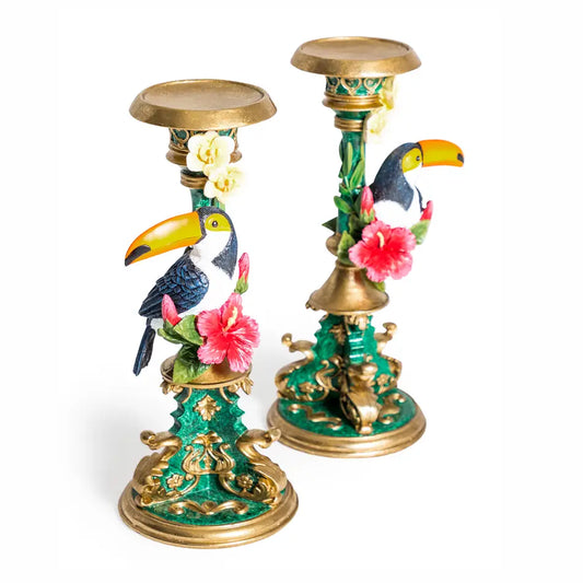 Pair of Ornate Toucan Candle Holders